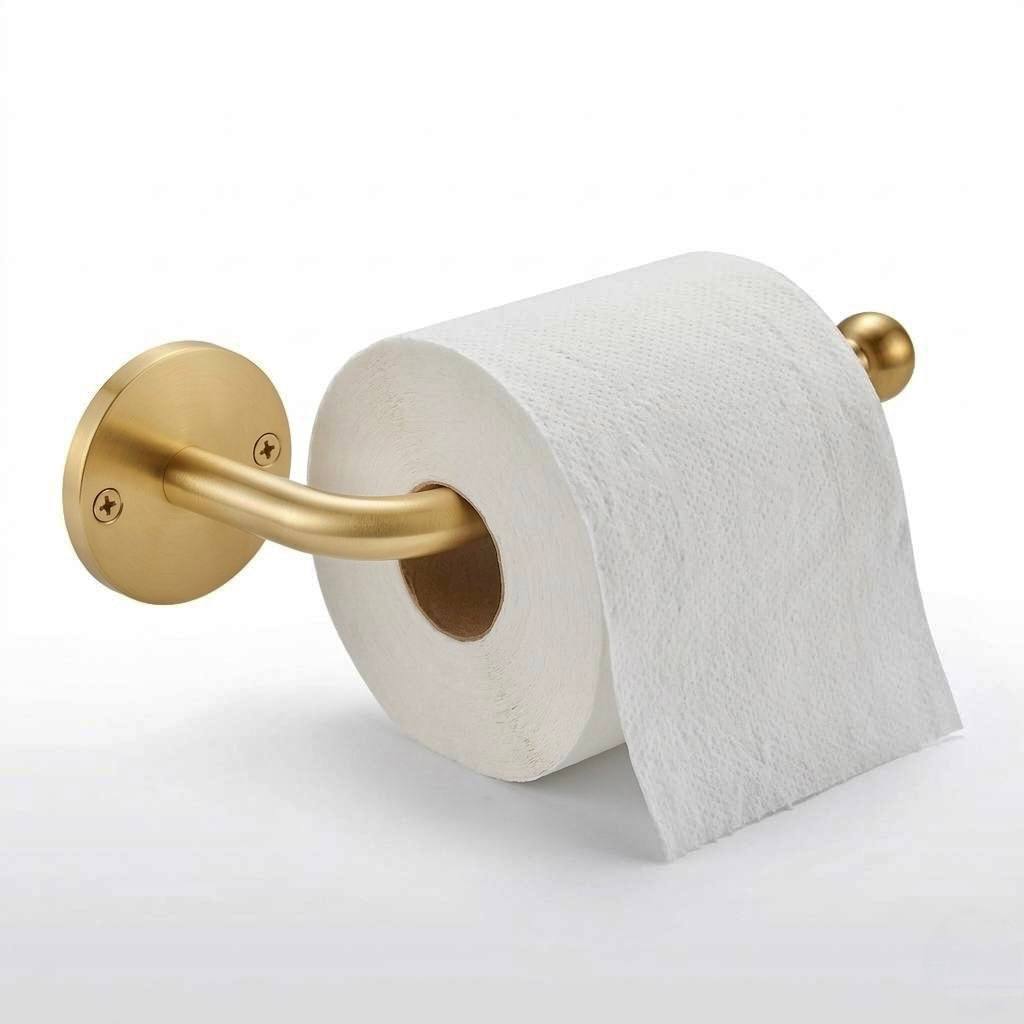 Traditional Brass Unlacquered Toilet Paper Holder