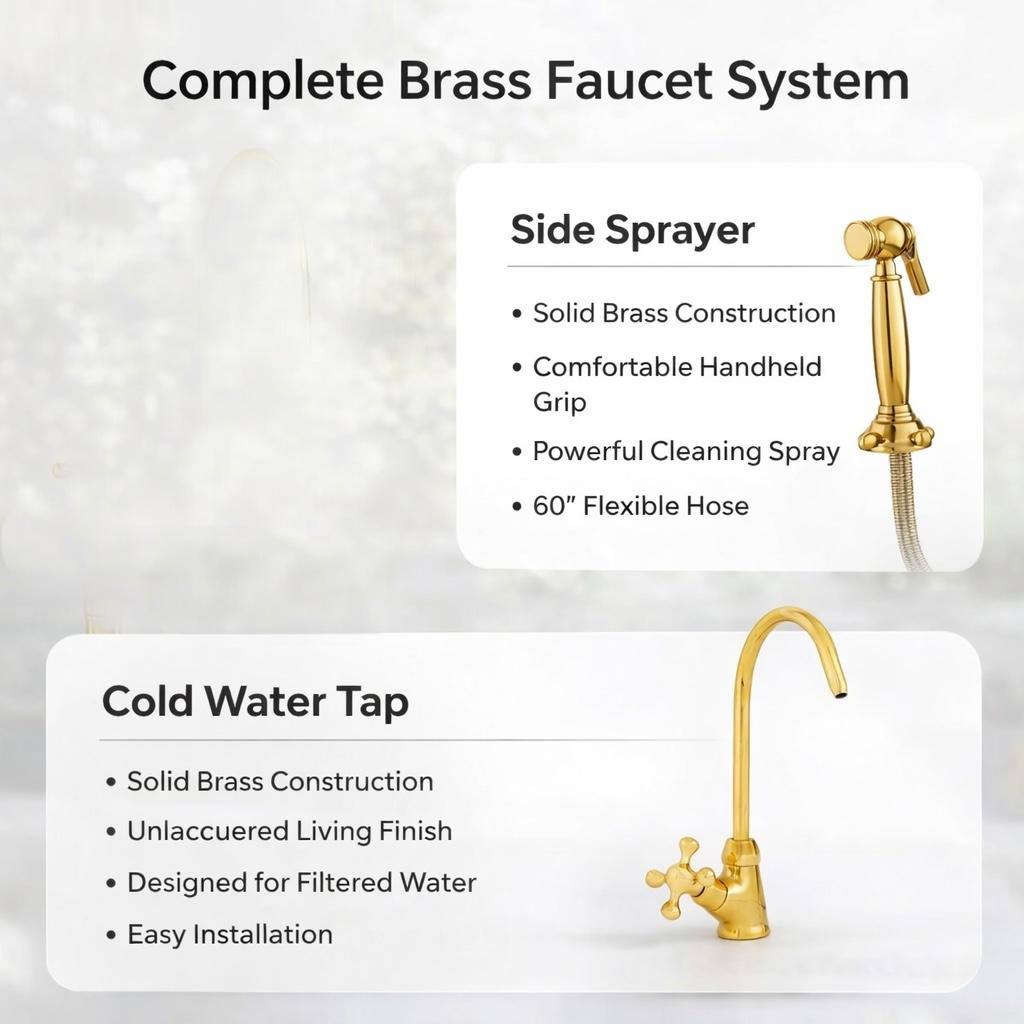 Brooklyn Bridge Unlacquered Brass Kitchen Faucet | Lever Handles