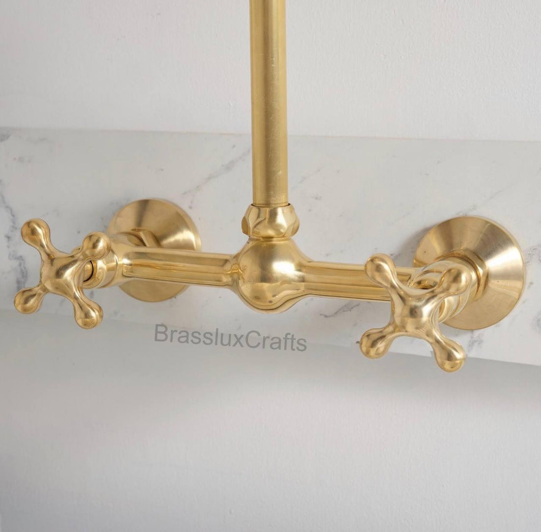Ball Wall-Mounted Kitchen Faucet – Unlacquered Brass