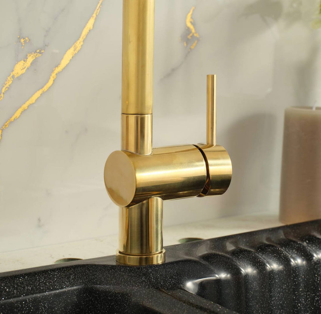 Irving Pull-Down Unlacquered Brass Kitchen Faucet