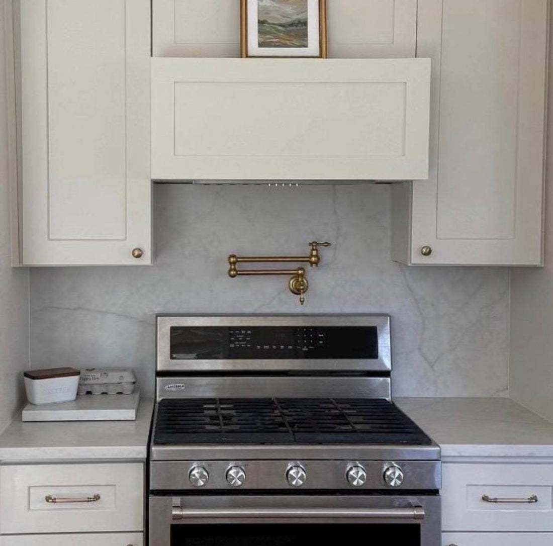 Haven Unlacquered Brass Wall Mount Pot Filler | Mini Lever Handle