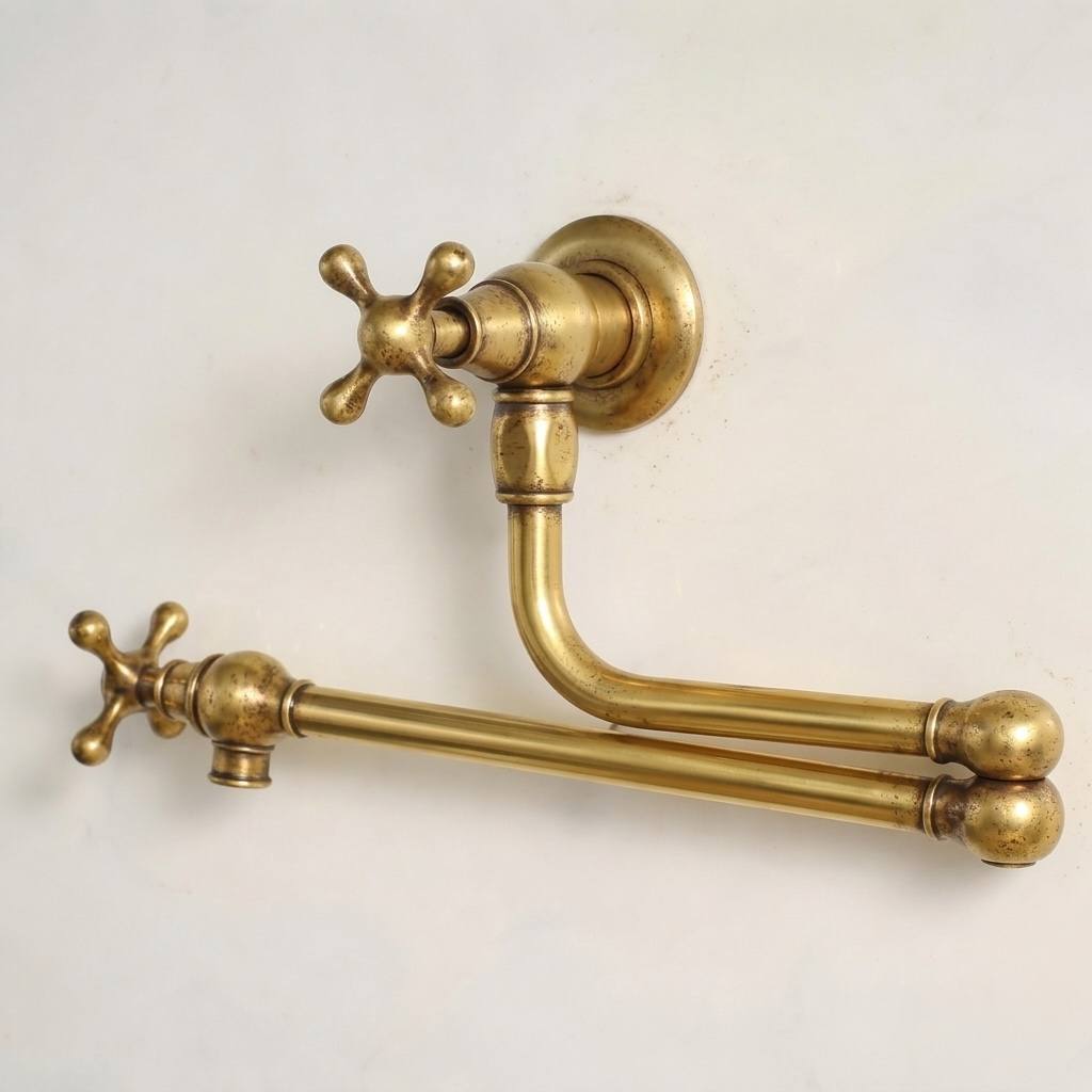 Albany Unlacquered Brass Wall Mount Pot Filler Faucet