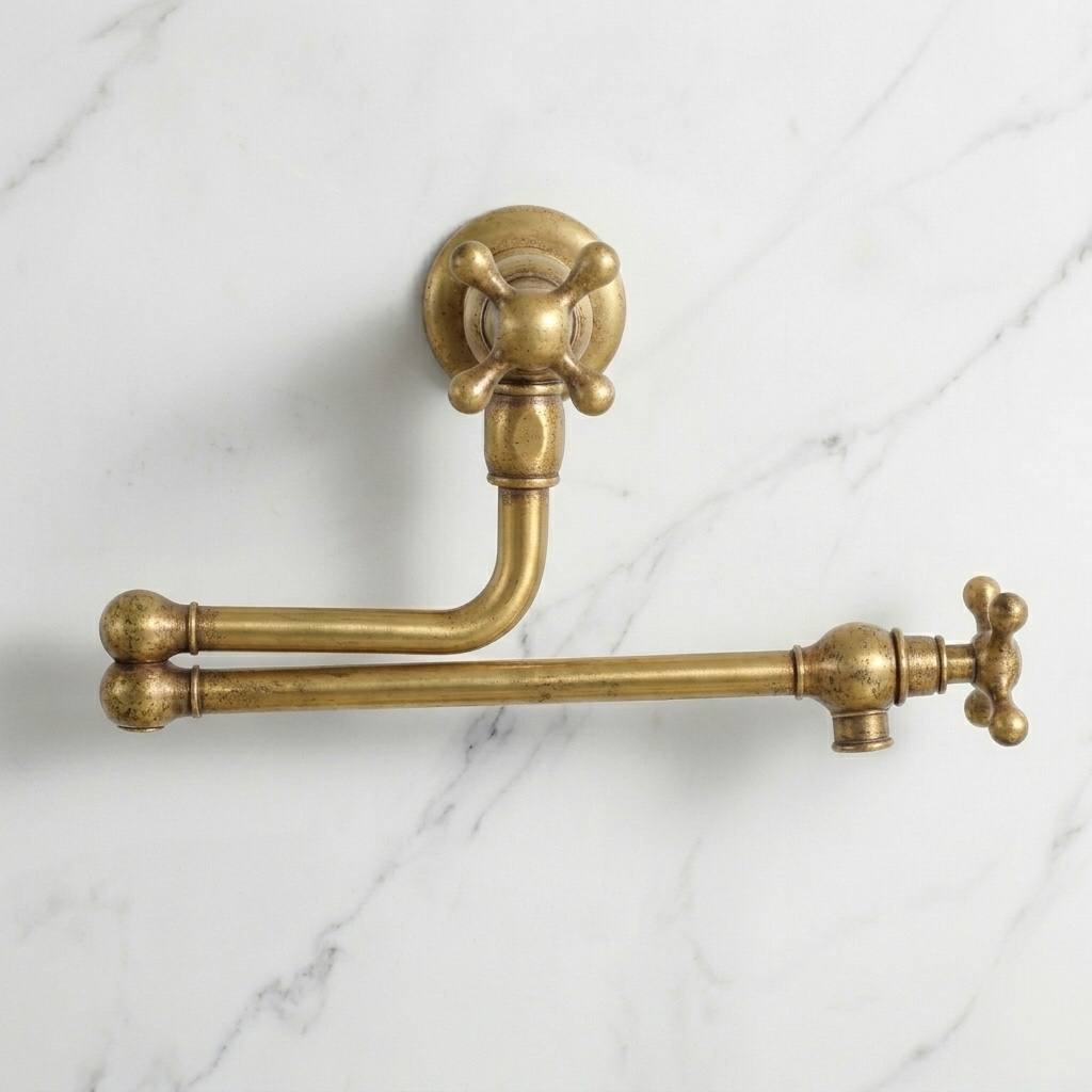Albany Unlacquered Brass Wall Mount Pot Filler Faucet