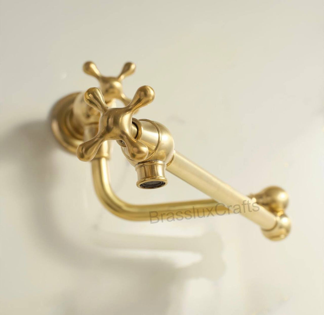 Albany Unlacquered Brass Wall Mount Pot Filler Faucet