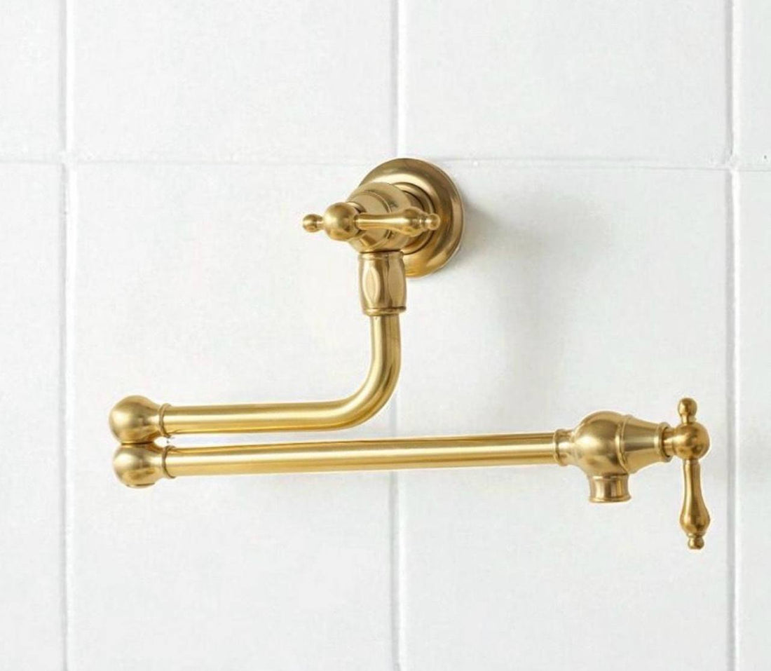Albany Unlacquered Brass Wall Mount Pot Filler Faucet