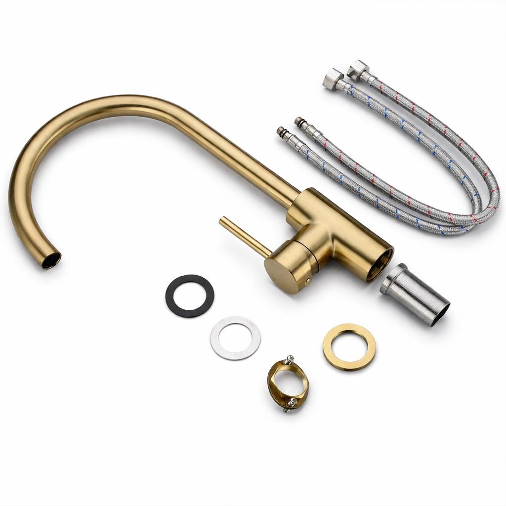 Basin Single-Hole Bar Faucet – Unlacquered Brass