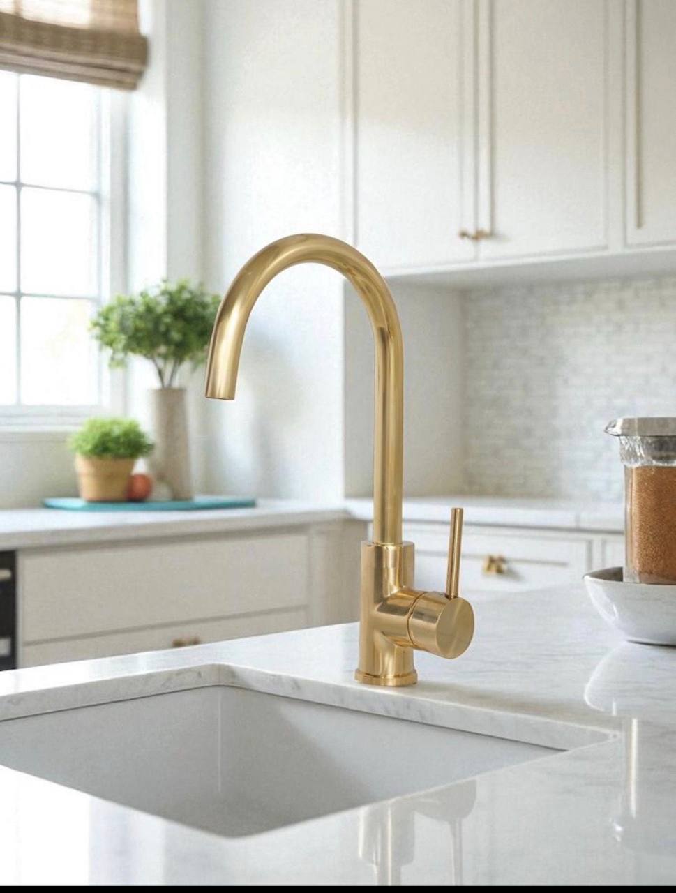 Basin Single-Hole Bar Faucet – Unlacquered Brass