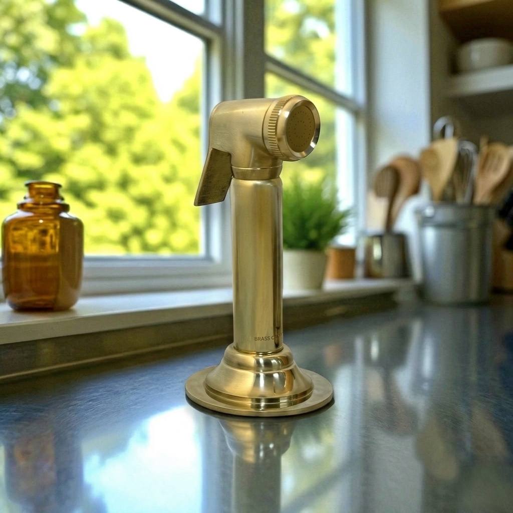 Galian Kitchen Faucet Side Sprayer – Unlacquered Brass