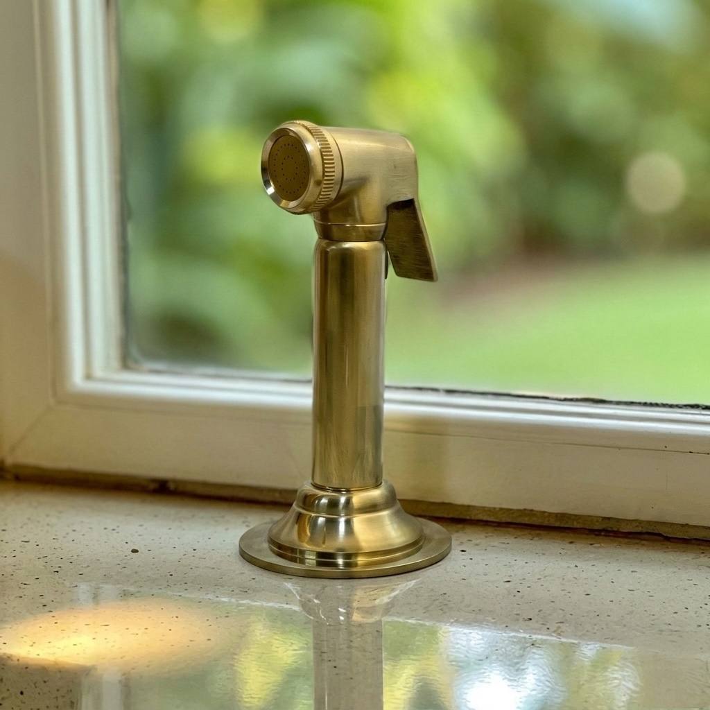 Galian Kitchen Faucet Side Sprayer – Unlacquered Brass