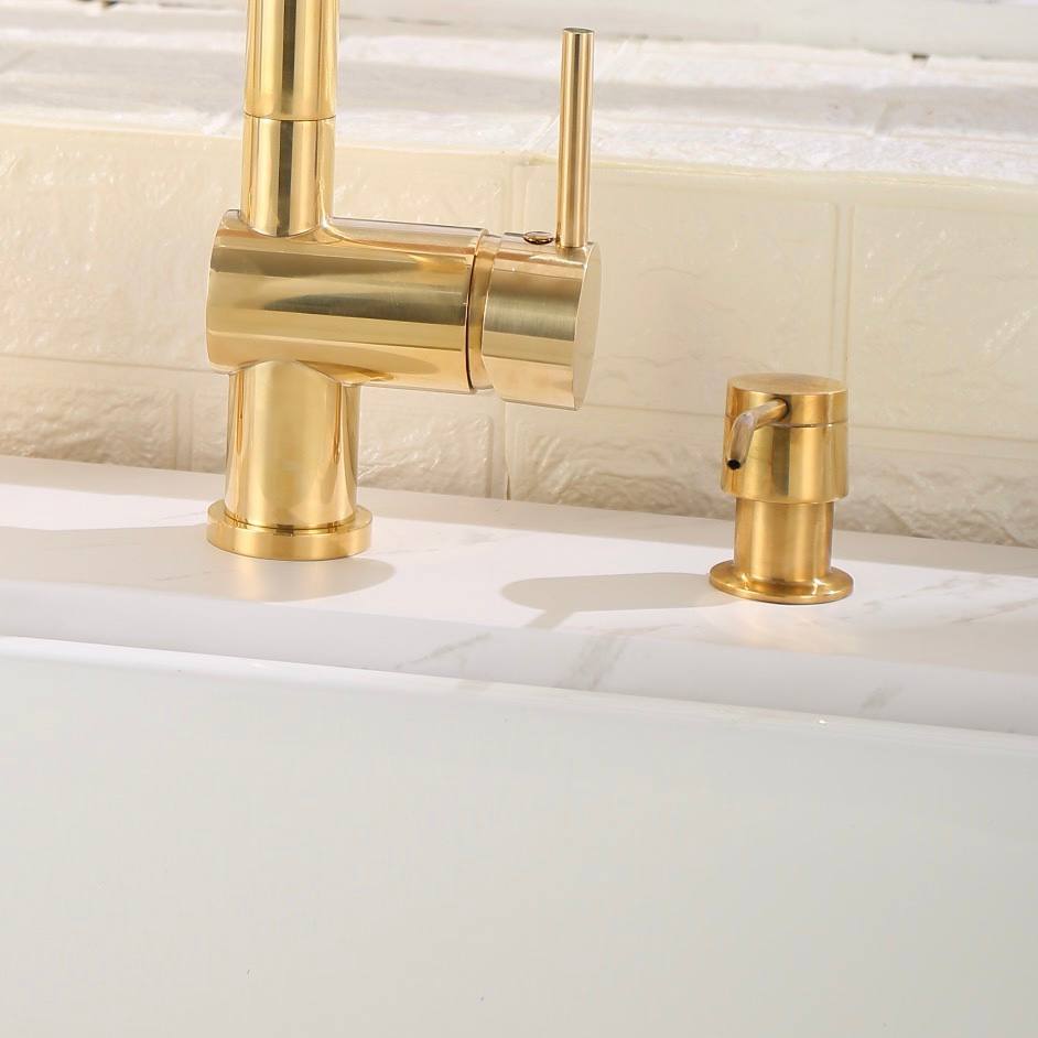 Unlacquered Brass Soap & Lotion Dispenser for Kitchen Sink