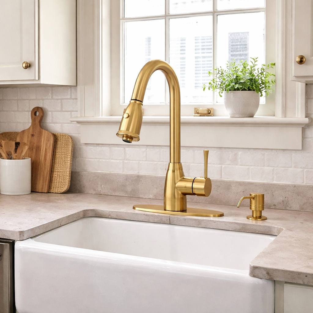 Unlacquered Brass Soap & Lotion Dispenser for Kitchen Sink