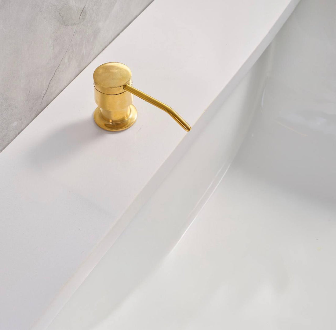 Unlacquered Brass Soap & Lotion Dispenser for Kitchen Sink