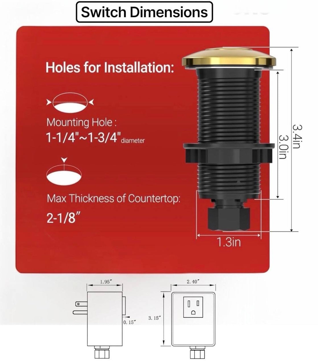Air Switch Button – Unlacquered Brass
