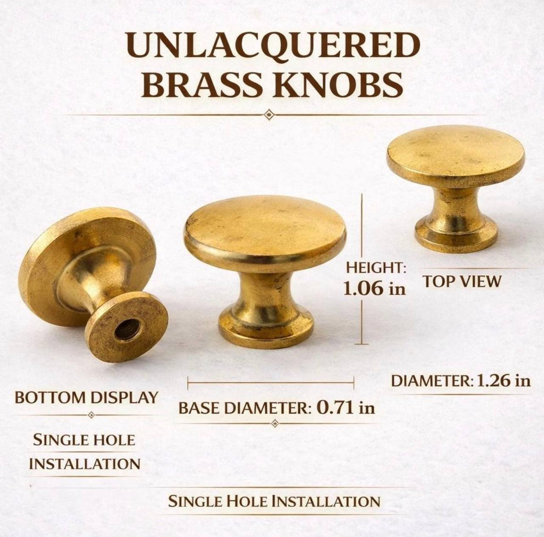 Kitchen Cabinet Knob – Unlacquered Brass