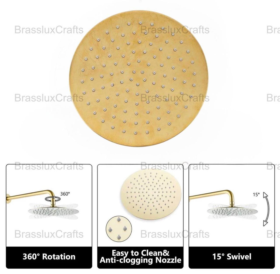 BANO Unlacquered Brass Tub & Shower System with Valve