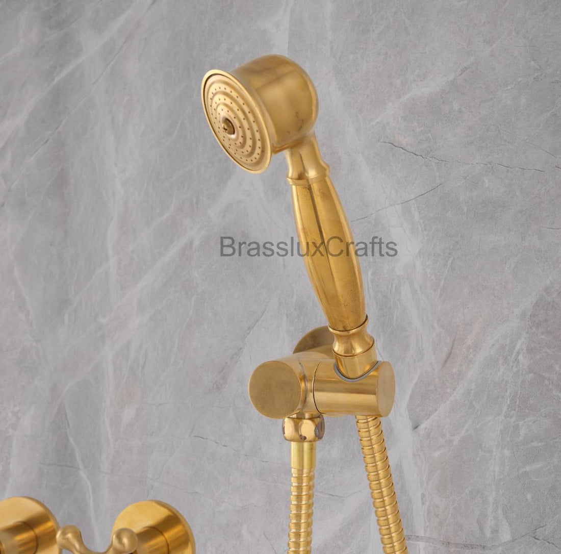 NOVA Unlacquered Brass Rainfall Shower System