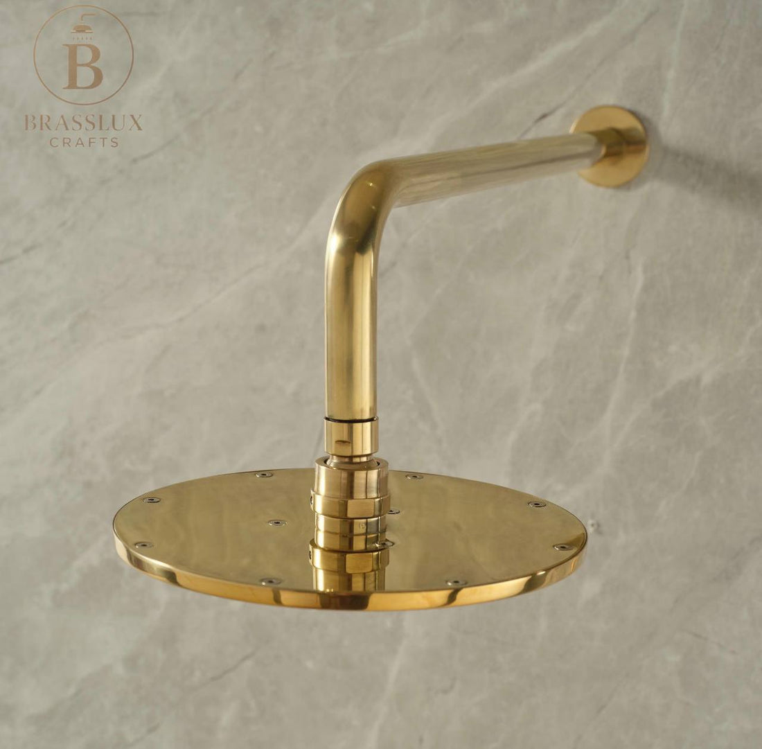 Pasadena Unlacquered Brass Shower System | Rainfall & Hand Shower