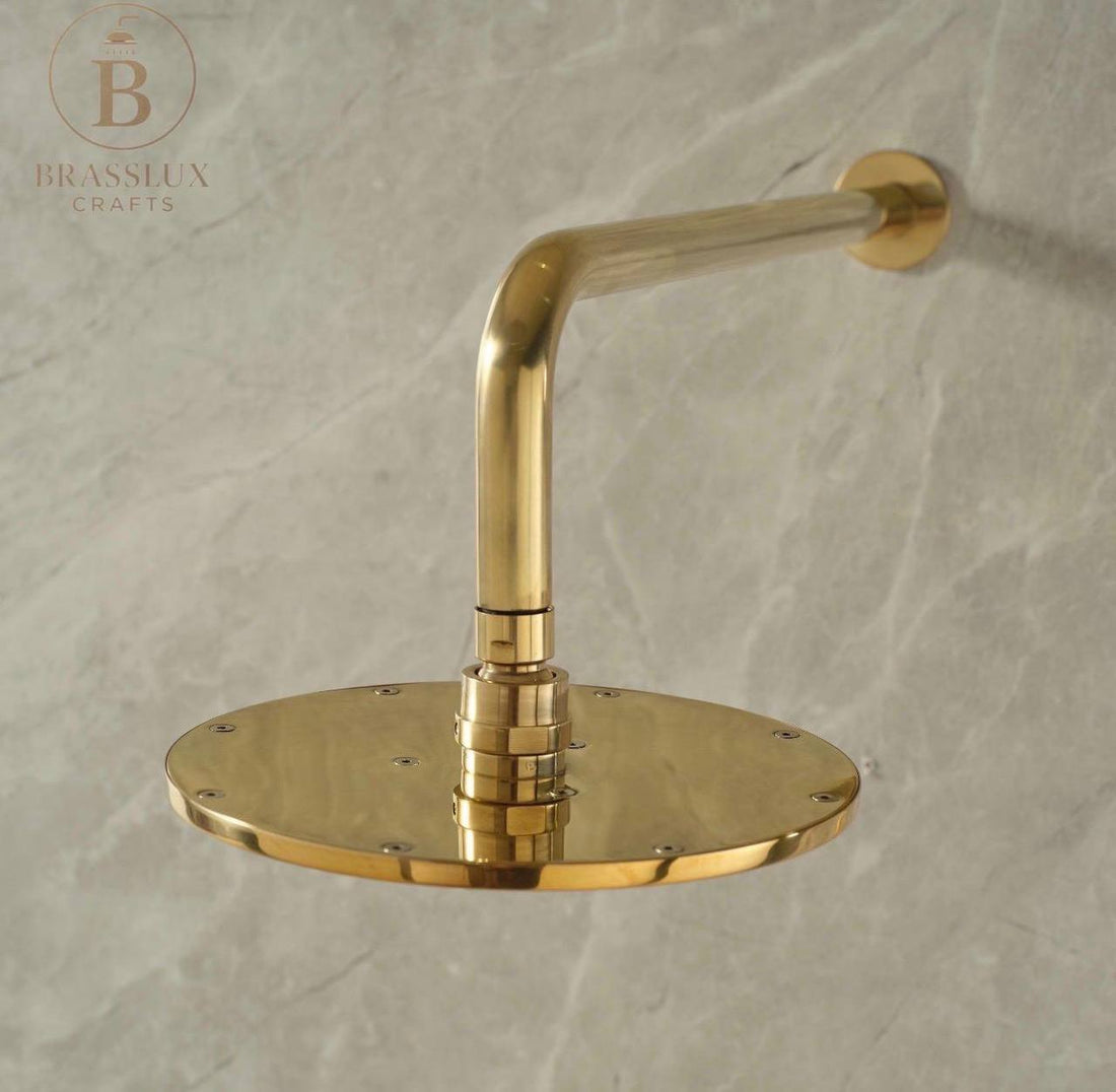OSLO Unlacquered Brass Rainfall Shower System