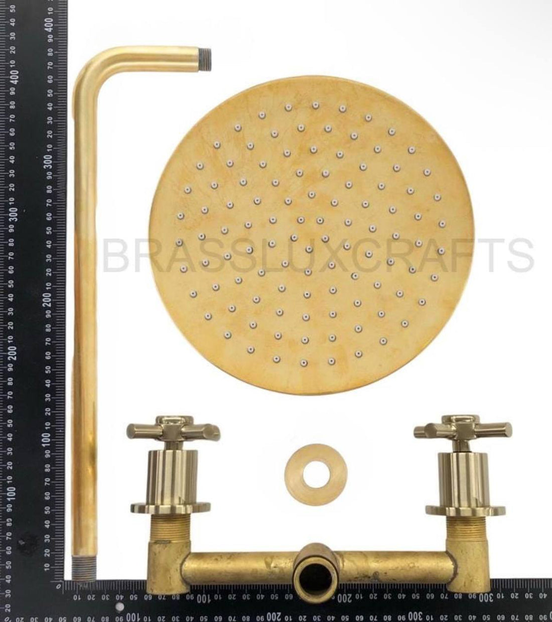 Newark Unlacquered Brass Rain Shower System