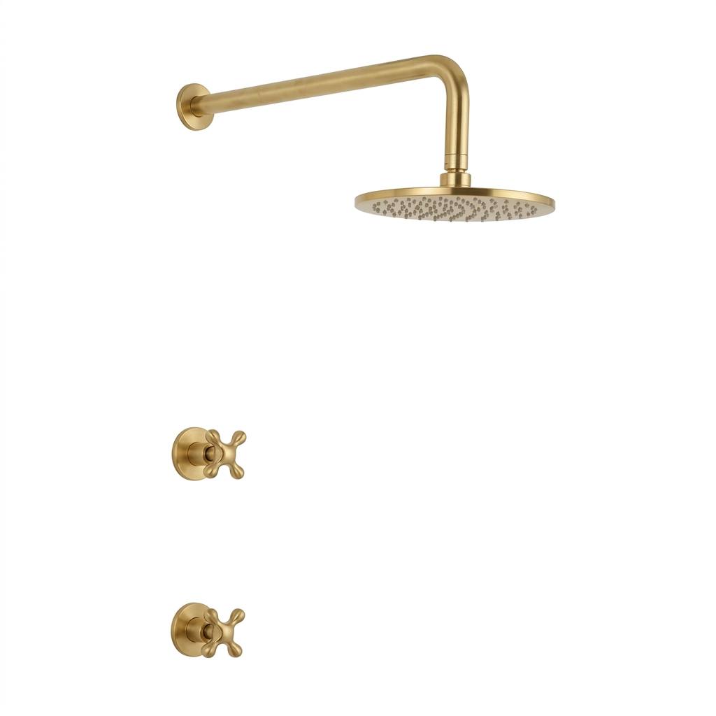 Newark Unlacquered Brass Rain Shower System