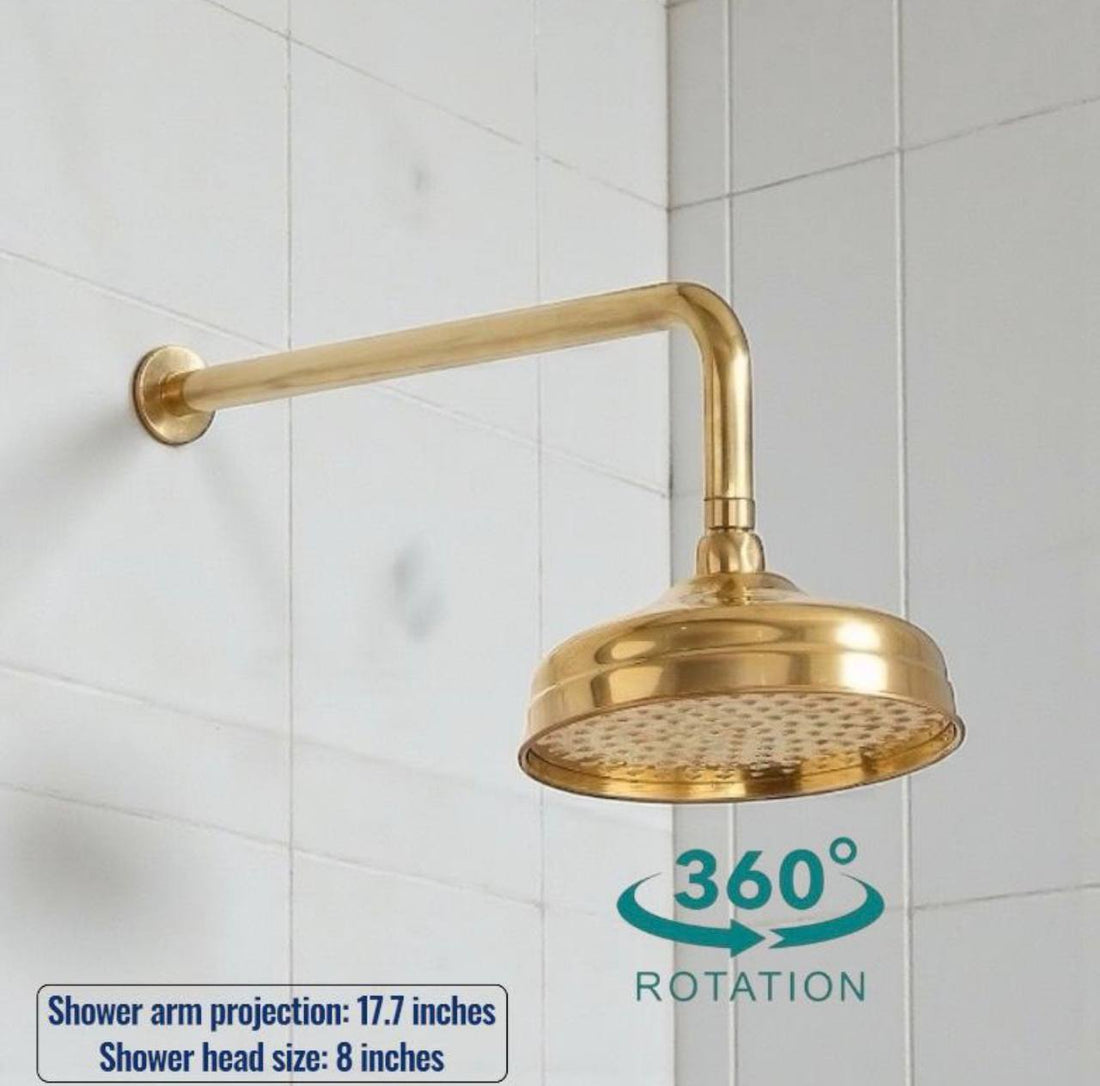 Patina Unlacquered Brass Thermostatic Two-Outlet Shower Valve