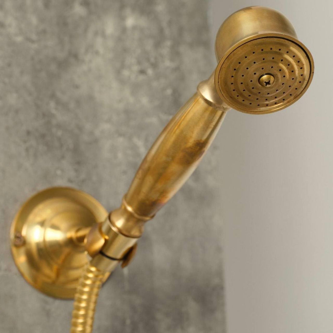 Marino Unlacquered Brass Exposed Pipe Shower Set
