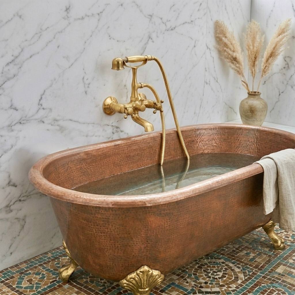 Tub Wall-Mount Telephone Faucet | Unlacquered Brass