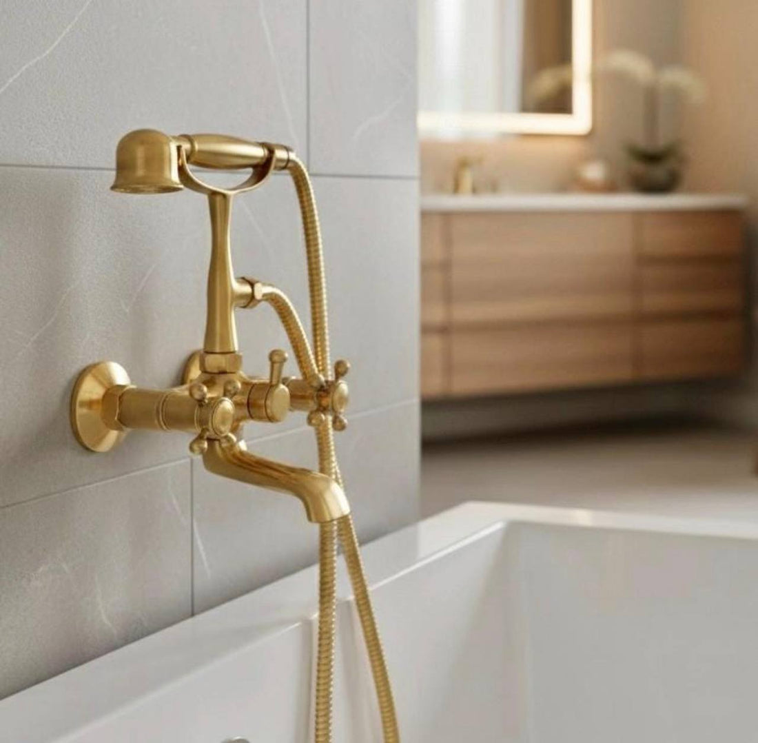 Tub Wall-Mount Telephone Faucet | Unlacquered Brass