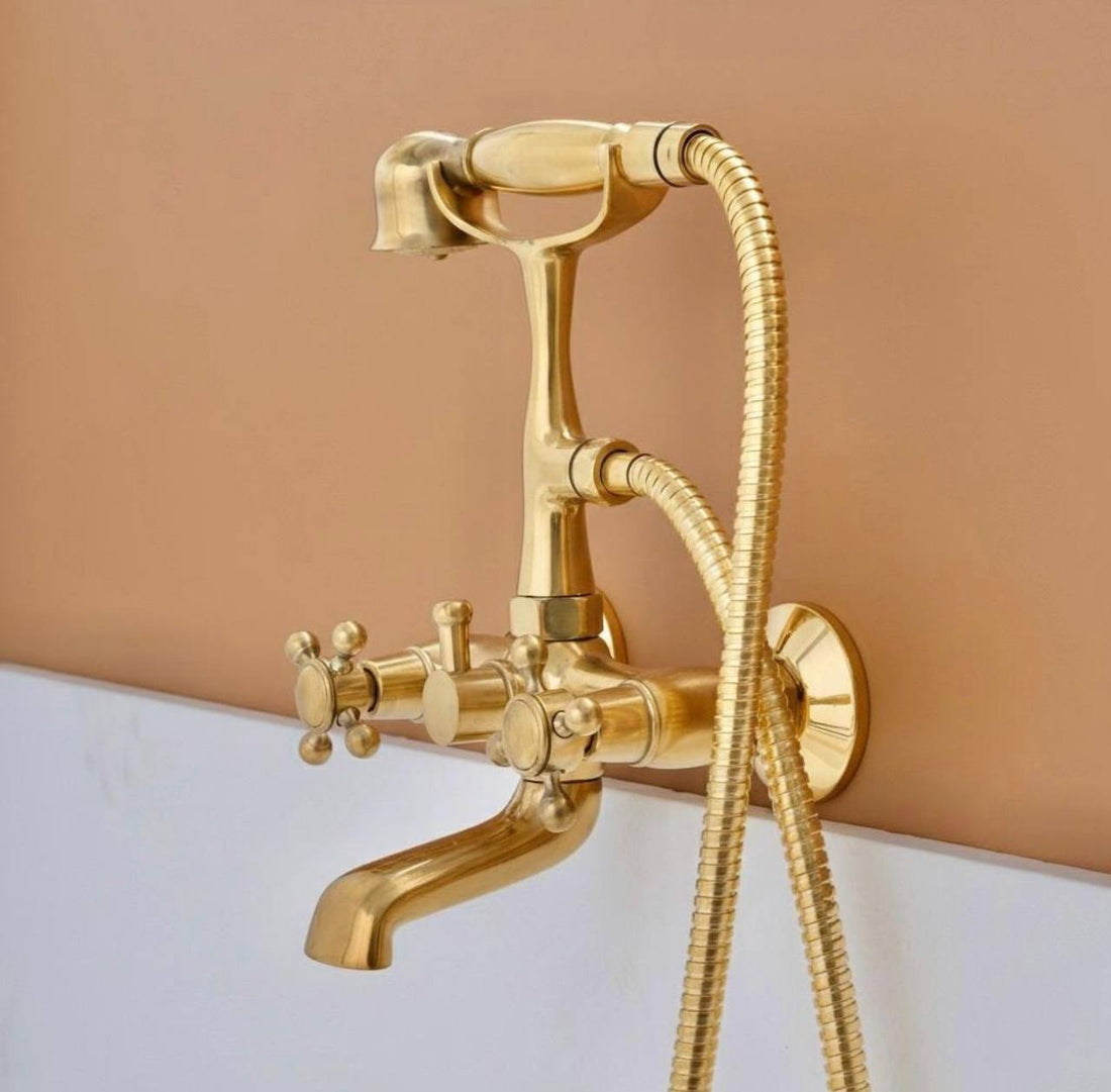 Tub Wall-Mount Telephone Faucet | Unlacquered Brass