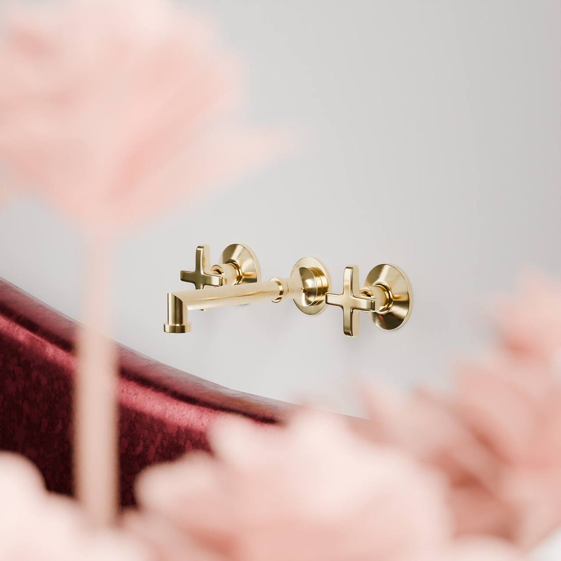 Savannah Unlacquered Brass Wall-Mount Tub Faucet