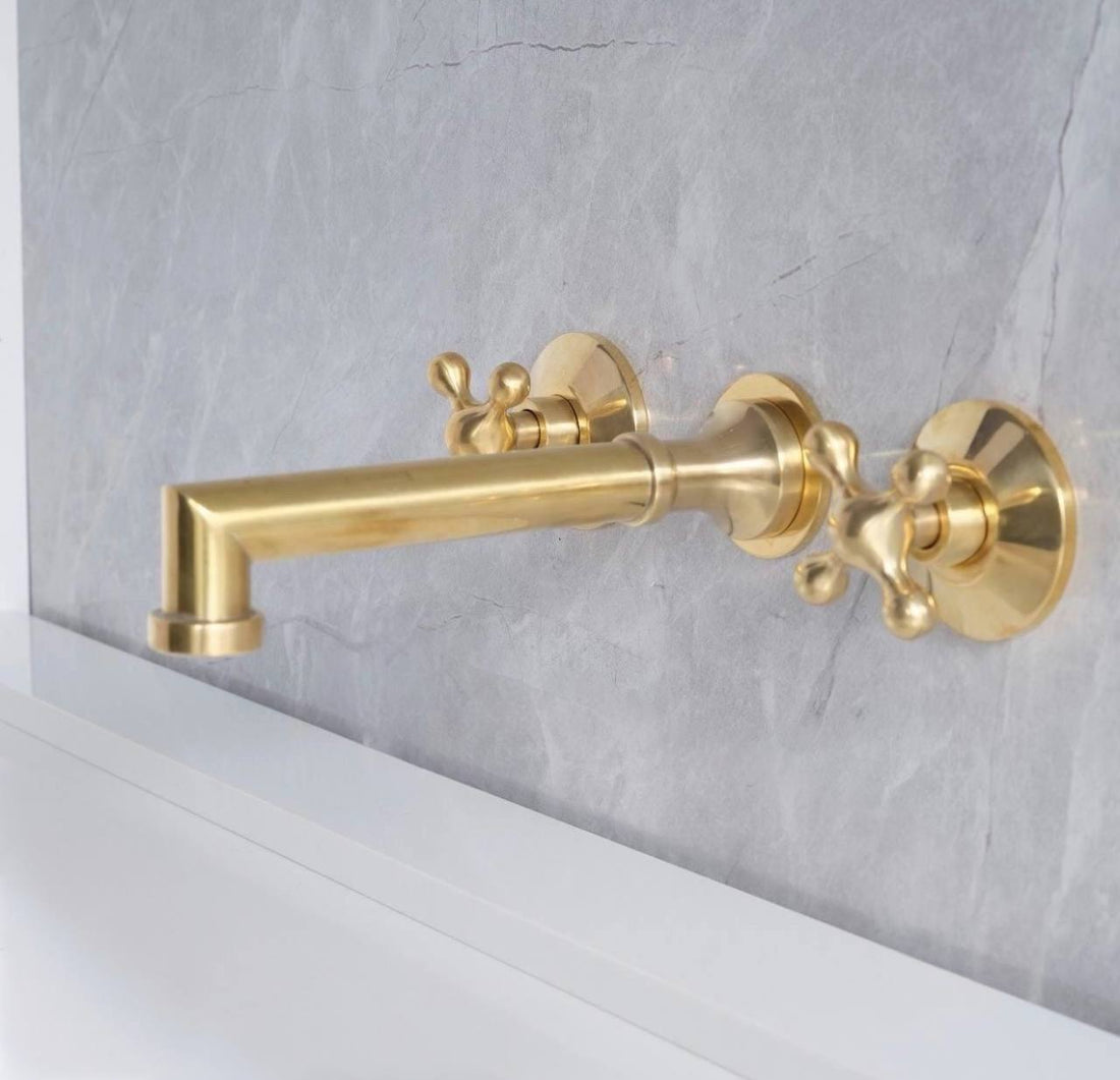 Savannah Unlacquered Brass Wall-Mount Tub Faucet