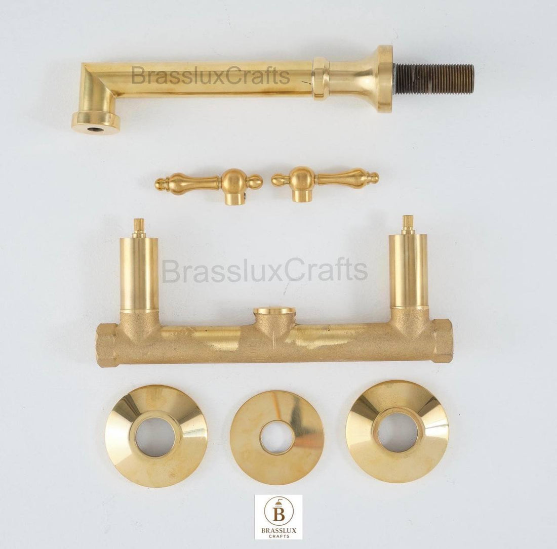 Savannah Unlacquered Brass Wall-Mount Tub Faucet
