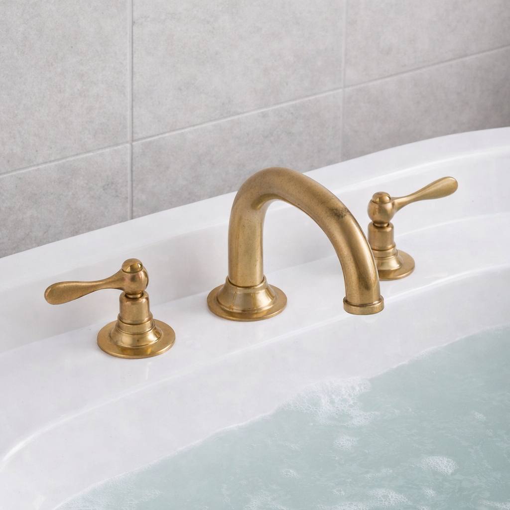 Tampa Unlacquered Brass 3-Hole Roman Tub Faucet