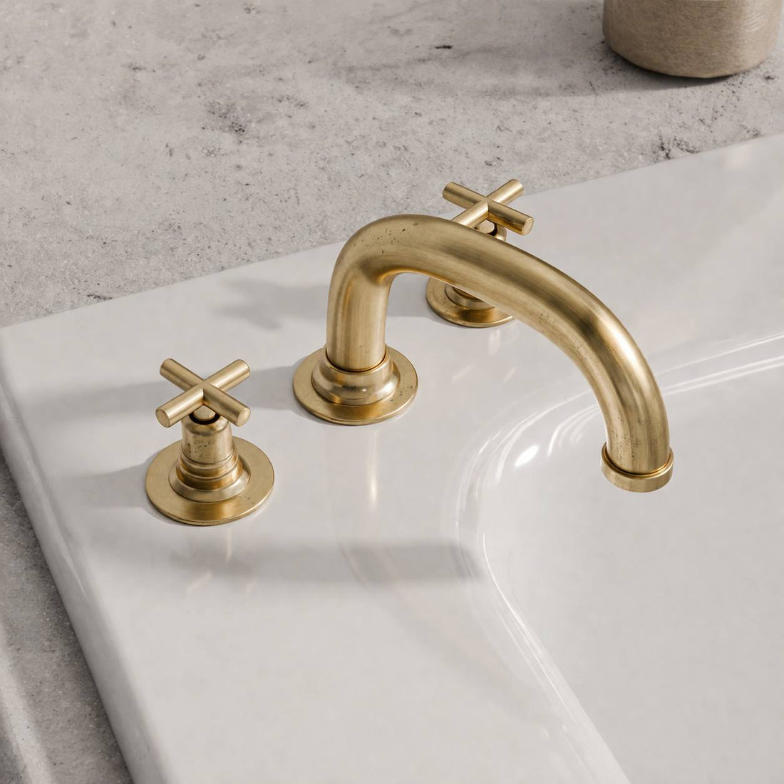Tampa Unlacquered Brass 3-Hole Roman Tub Faucet