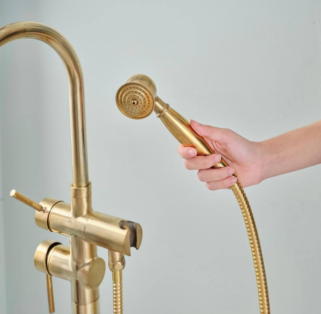 Norfolk Unlacquered Brass Freestanding Tub Faucet