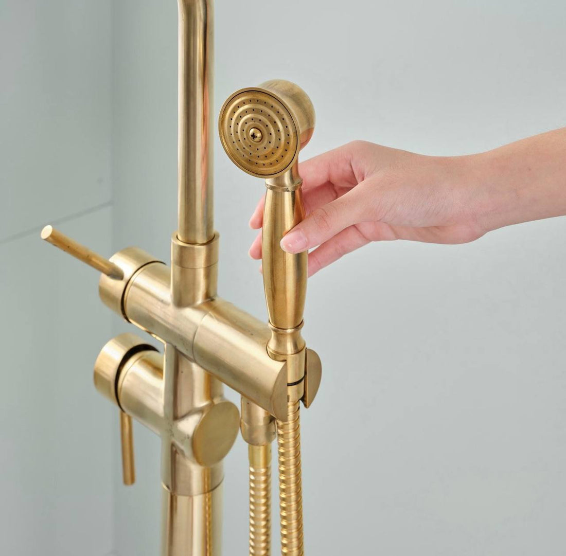 Norfolk Unlacquered Brass Freestanding Tub Faucet