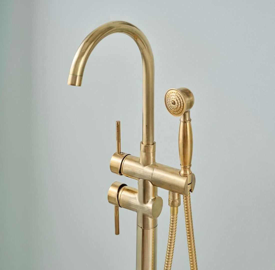 Norfolk Unlacquered Brass Freestanding Tub Faucet
