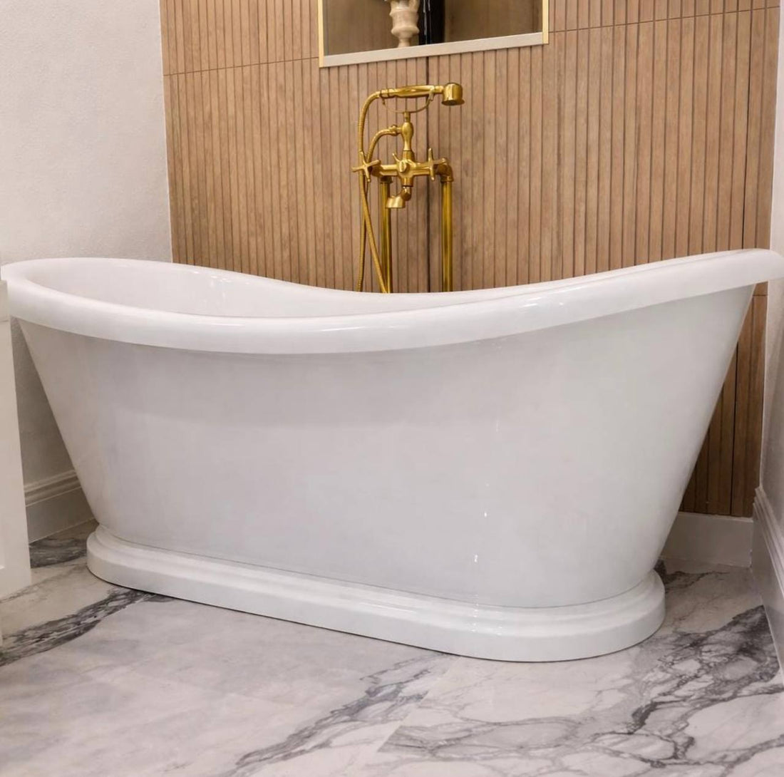 Hawaii Unlacquered Brass Freestanding Telephone Tub Filler