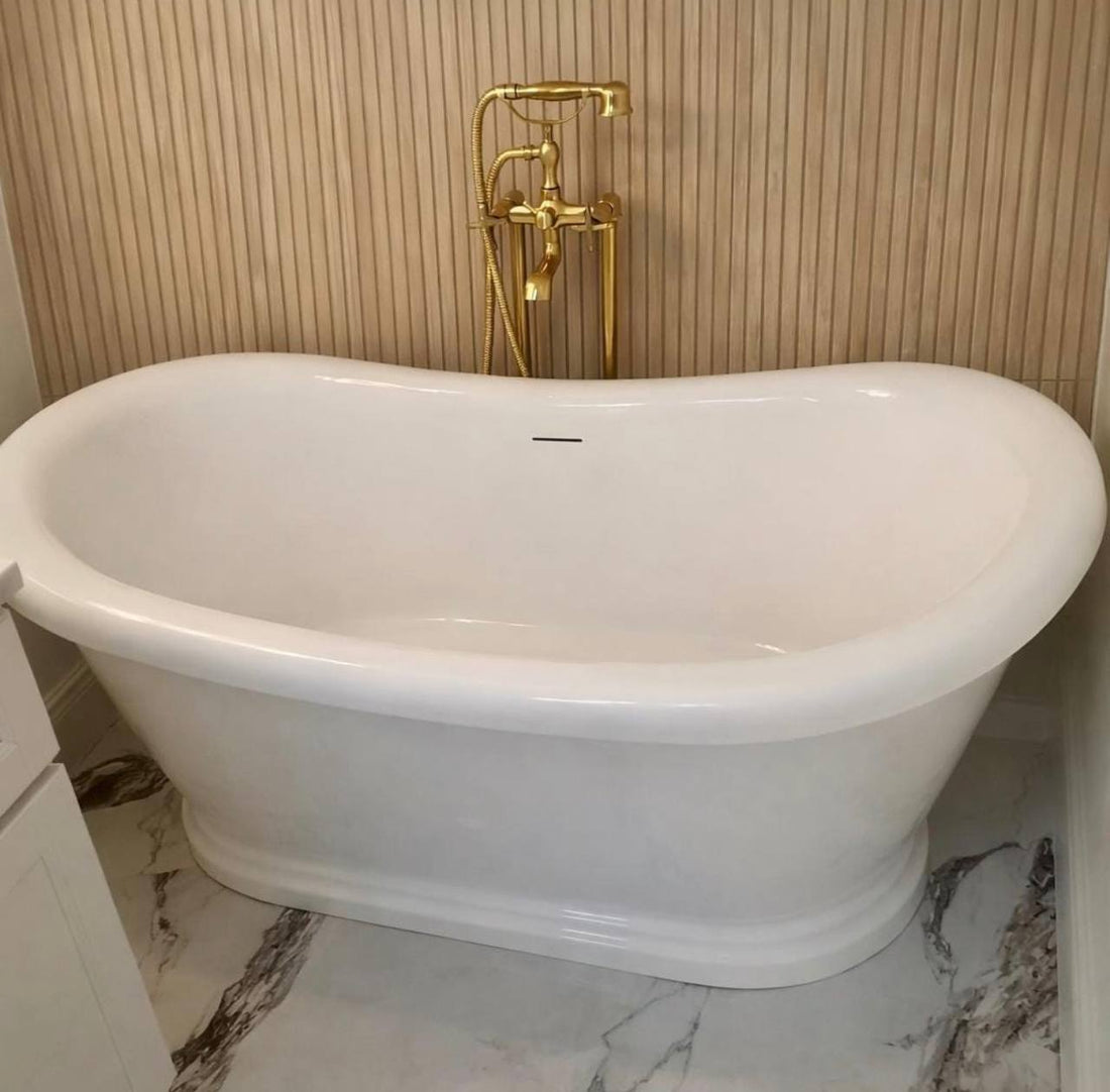 Hawaii Unlacquered Brass Freestanding Telephone Tub Filler