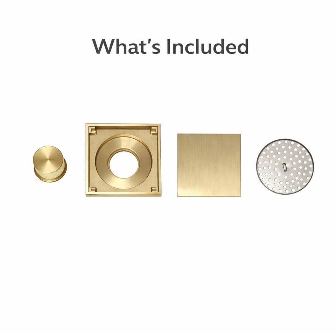 Vero Unlacquered Brass 4" Square Shower Floor Drain