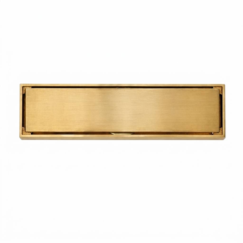 Linear 12” Unlacquered Brass Shower Drain