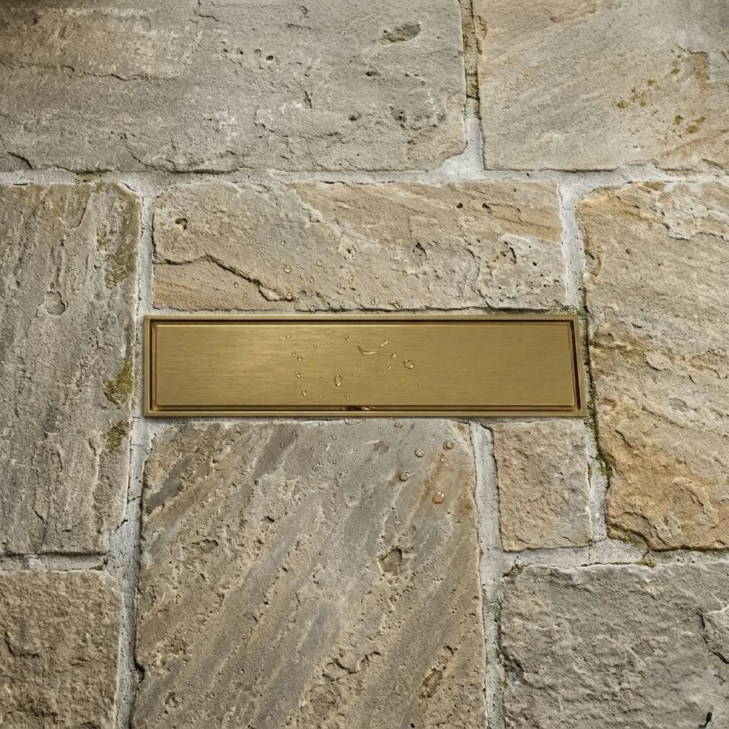 Linear 12” Unlacquered Brass Shower Drain