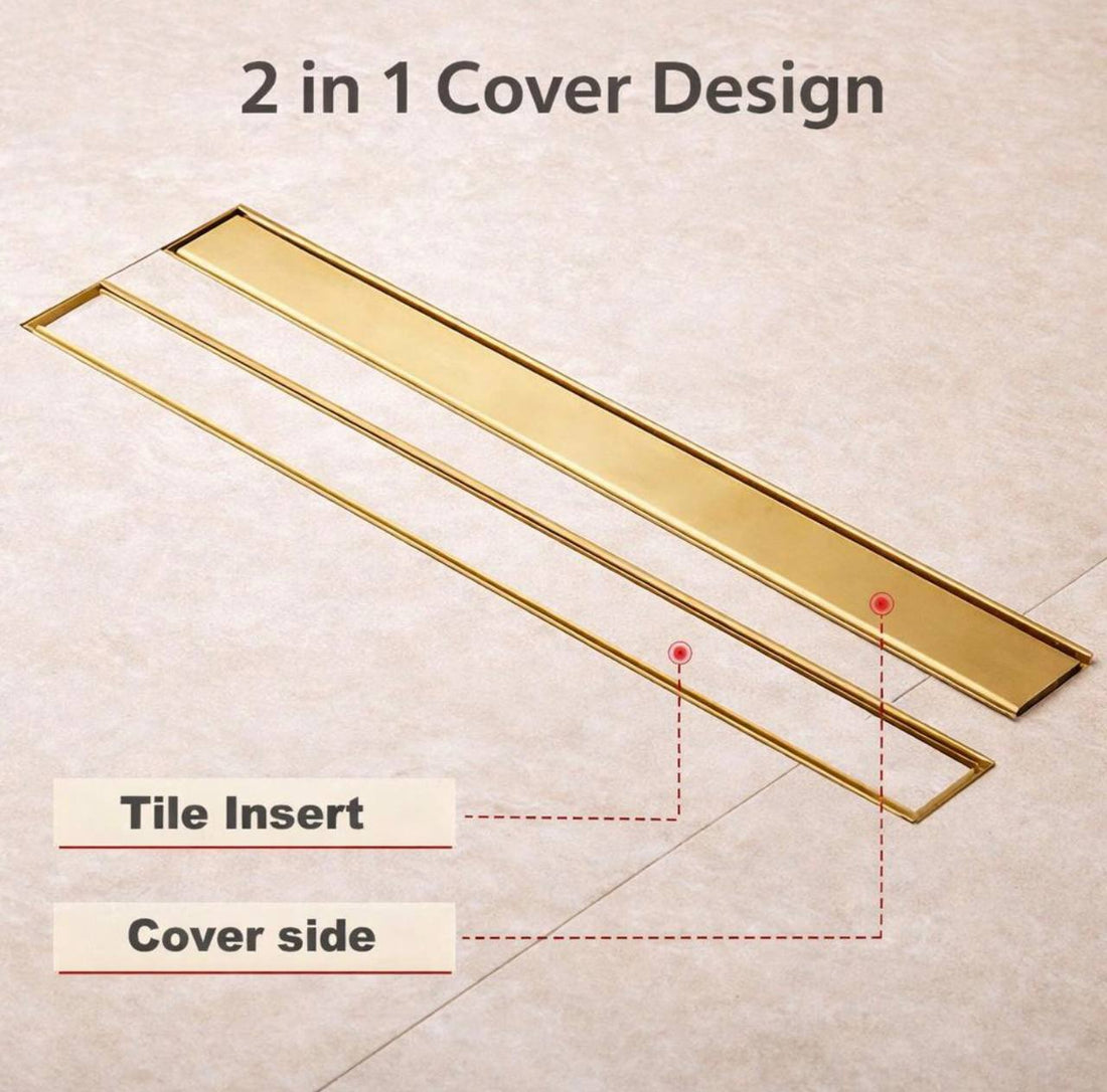Linear 12” Unlacquered Brass Shower Drain