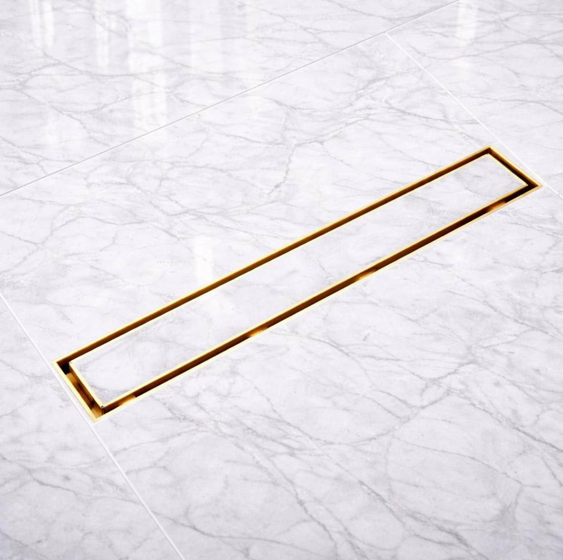 Linear 24” Unlacquered Brass Shower Drain