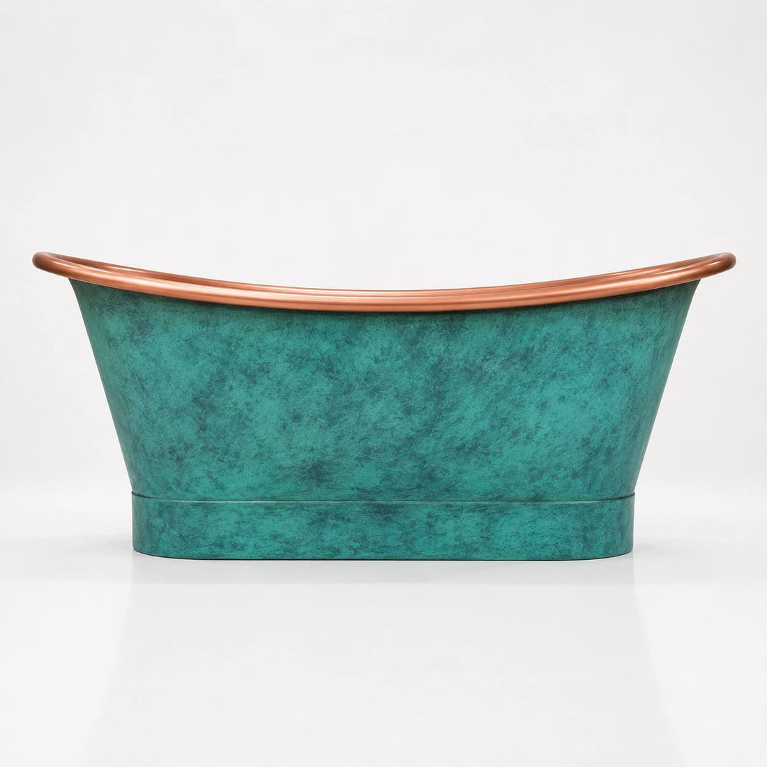 Handcrafted Turquoise Patina Copper Bathtub