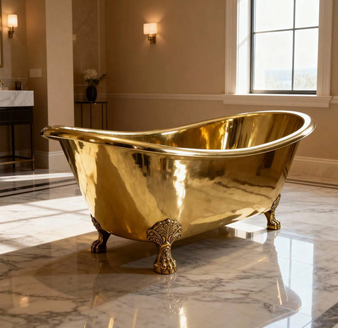 Solid Brass Freestanding Clawfoot Bathtub