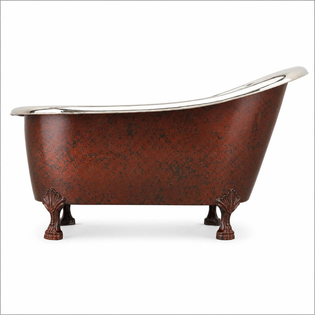 Victorian Copper Clawfoot Bathtub | Nickel Interior