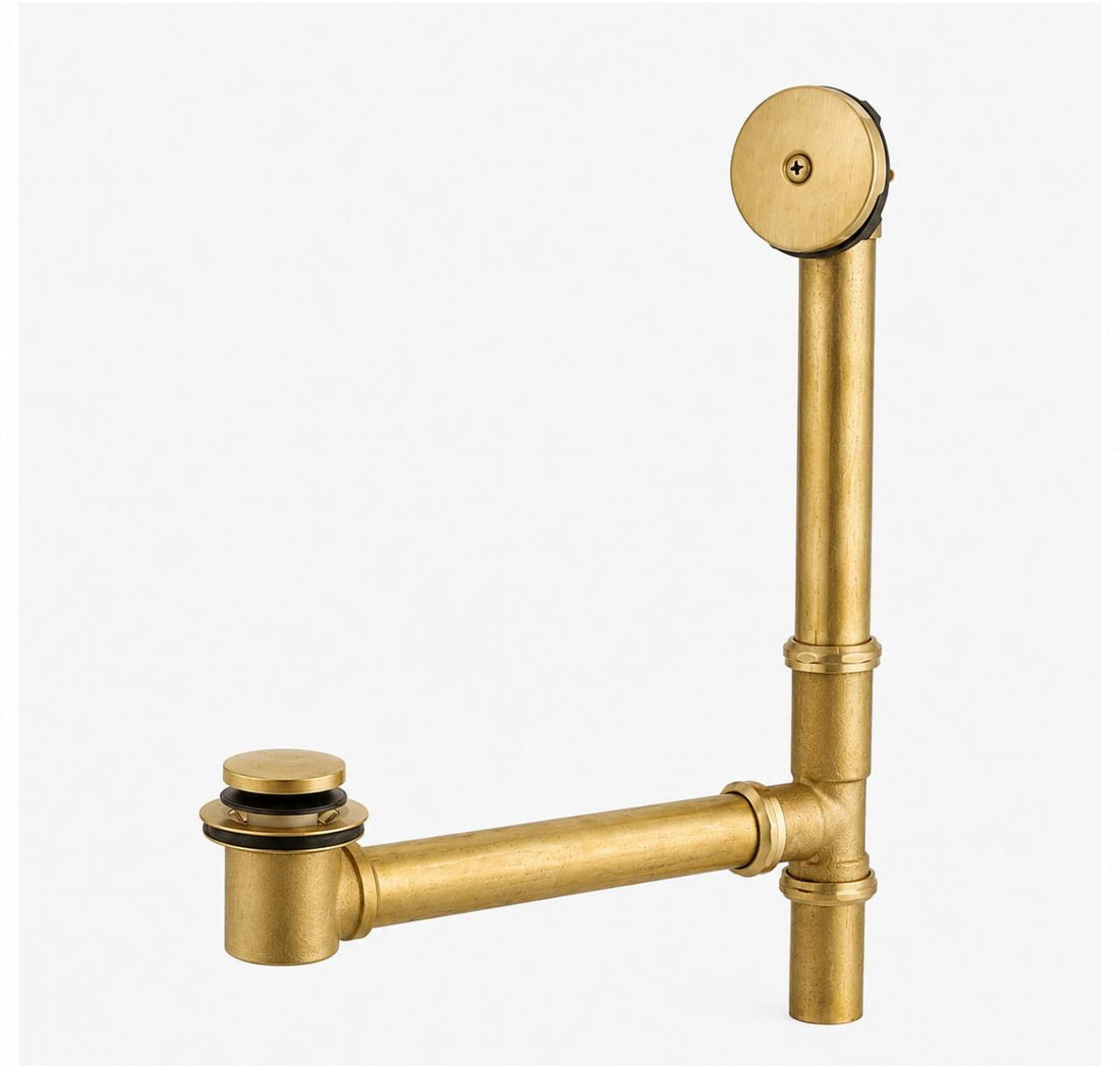 Unlacquered Brass 1-1/2” Tub Drain Kit with Overflow