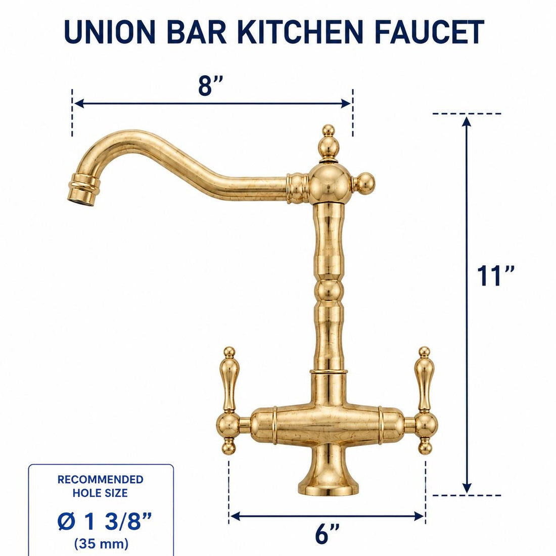 Union Single Hole Bar Faucet – Unlacquered Brass