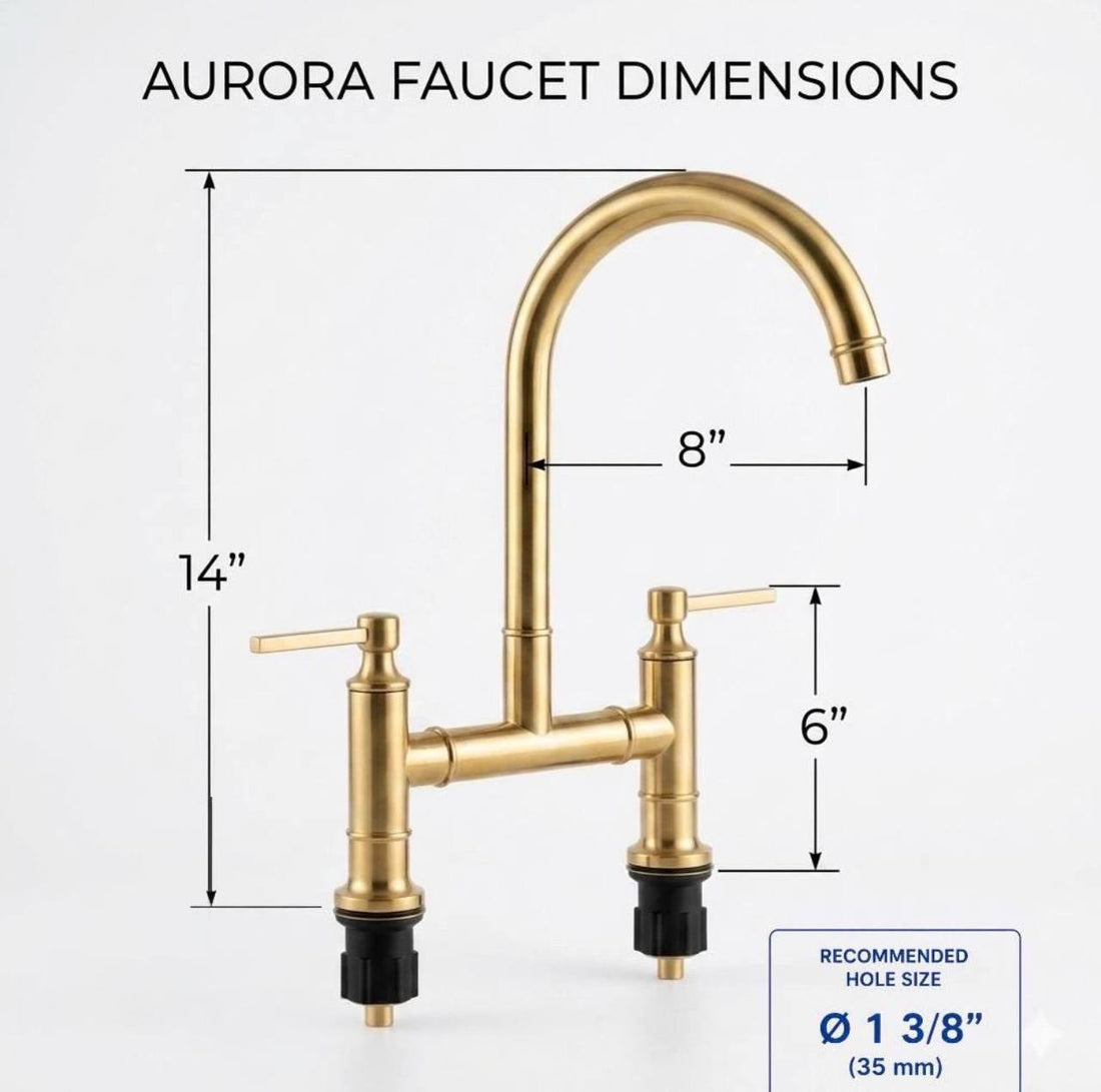 Aurora Bridge Kitchen Faucet – Unlacquered Brass